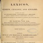 Samuel Lee Hebrew Chaldee English Lexicon